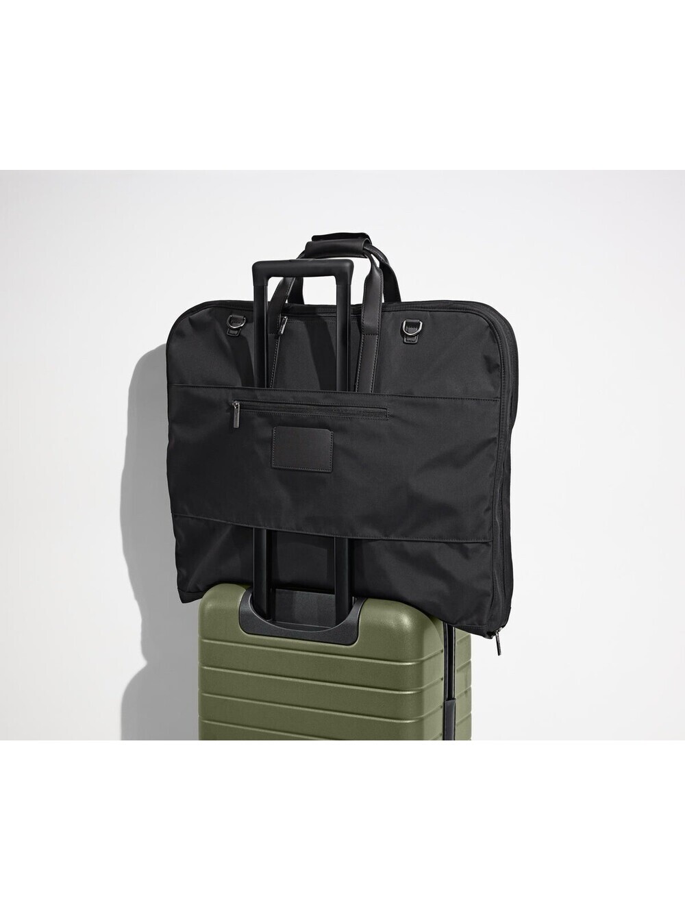 $198 AWAY Garment Bag Black Travel Carrier Suit Dress Shoe Luxury Nylon Leather